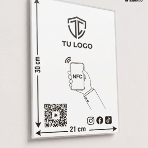 Placa 21x30 Redes Sociales para negocio